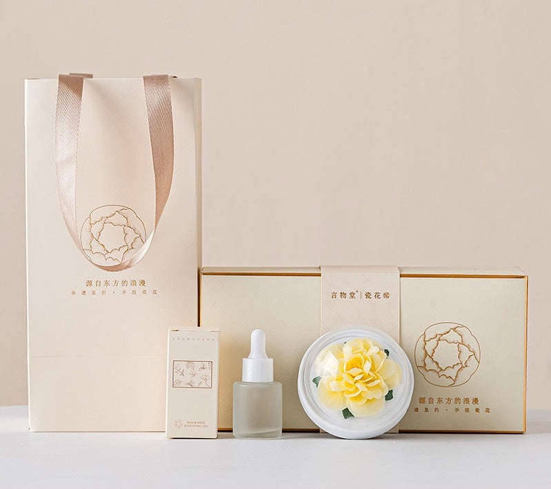 Handmade Ceramic Hibiscus Aroma Diffuser Ornament