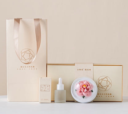 Handmade Ceramic Hibiscus Aroma Diffuser Ornament