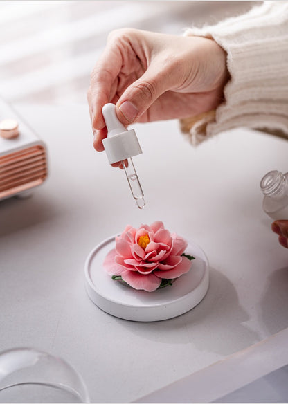 Handmade Ceramic Hibiscus Aroma Diffuser Ornament