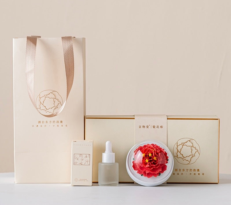 Hand-molded Ceramic Peony Aroma Diffuser