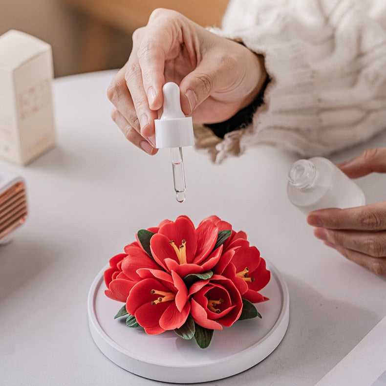 Hand-Molded Ceramic Flower Fragrance Diffuser – Tulip