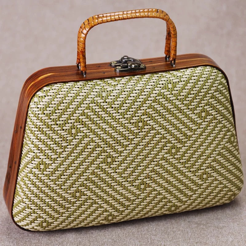 Handmade Bamboo Woven Tote Bag