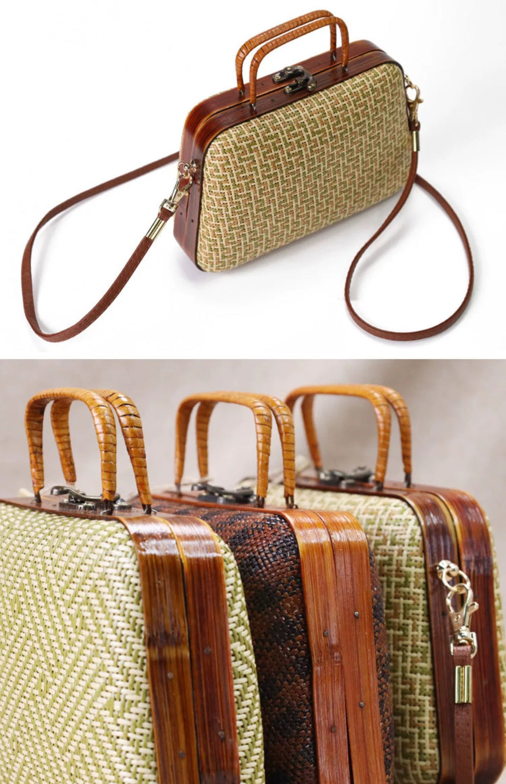 Handmade Bamboo Woven Tote Bag