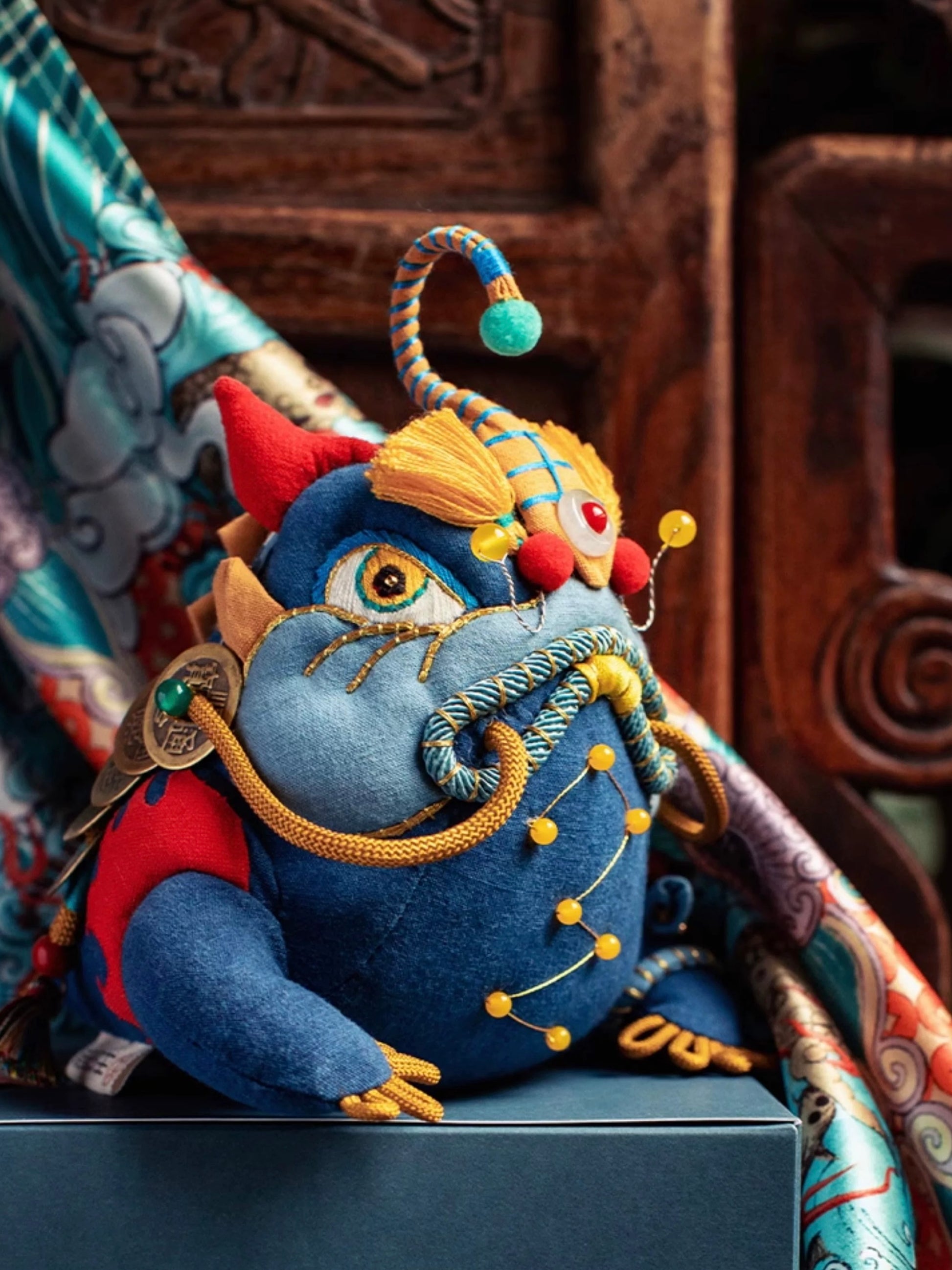 Chinese Intangible Cultural Heritage Five Poisons Golden Toad Fragrance Sachet Embroidery