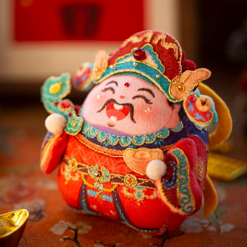 Hand Embroidered Sachet Material Kit – Chinese God of Wealth Auspicious Gift