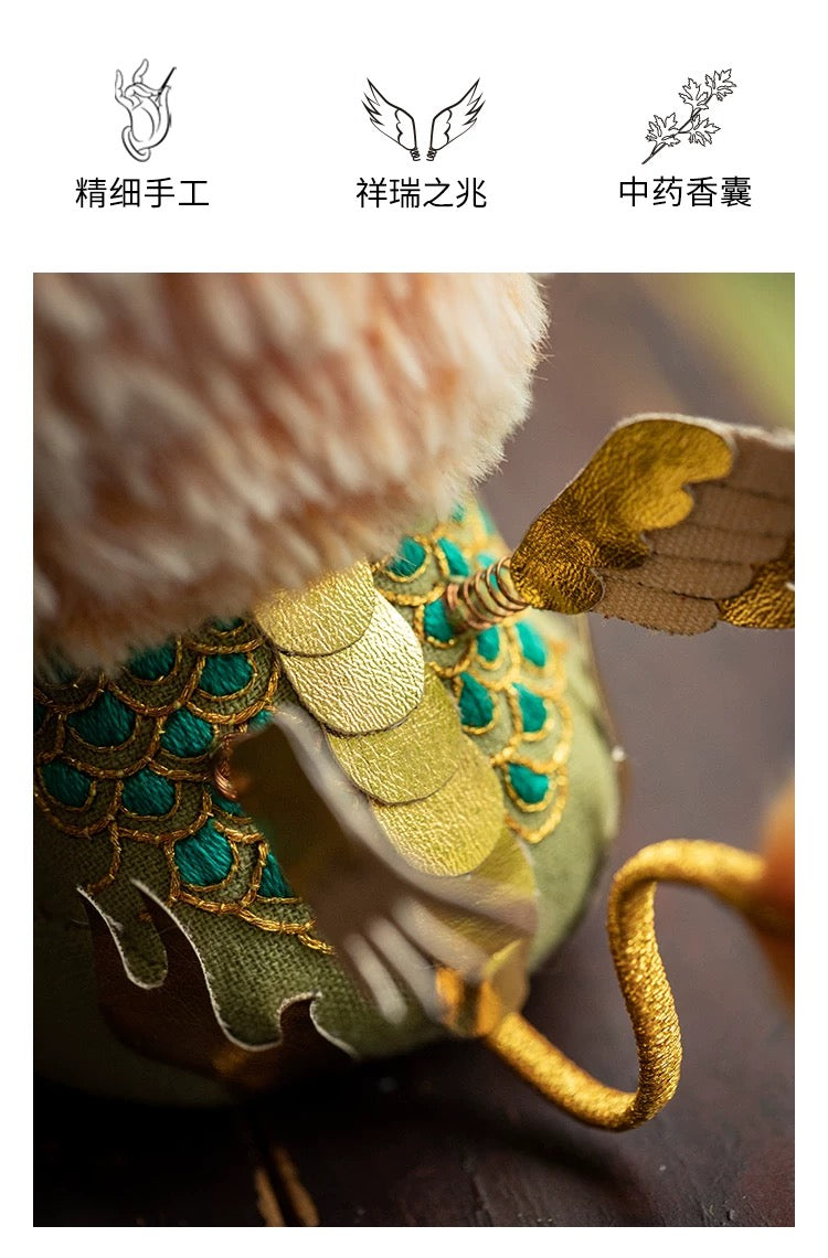 Handmade Embroidered Fragrance Sachet 3D Doll – Jade Qilin