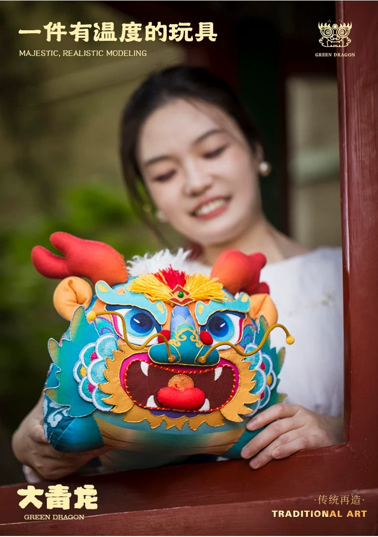 Handmade Embroidered Doll Décor Material Kit – Great Azure Dragon