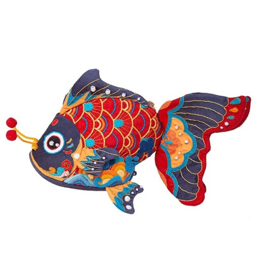 Hand Embroidery Material Kit – Chinese Koi Crossbody Bag