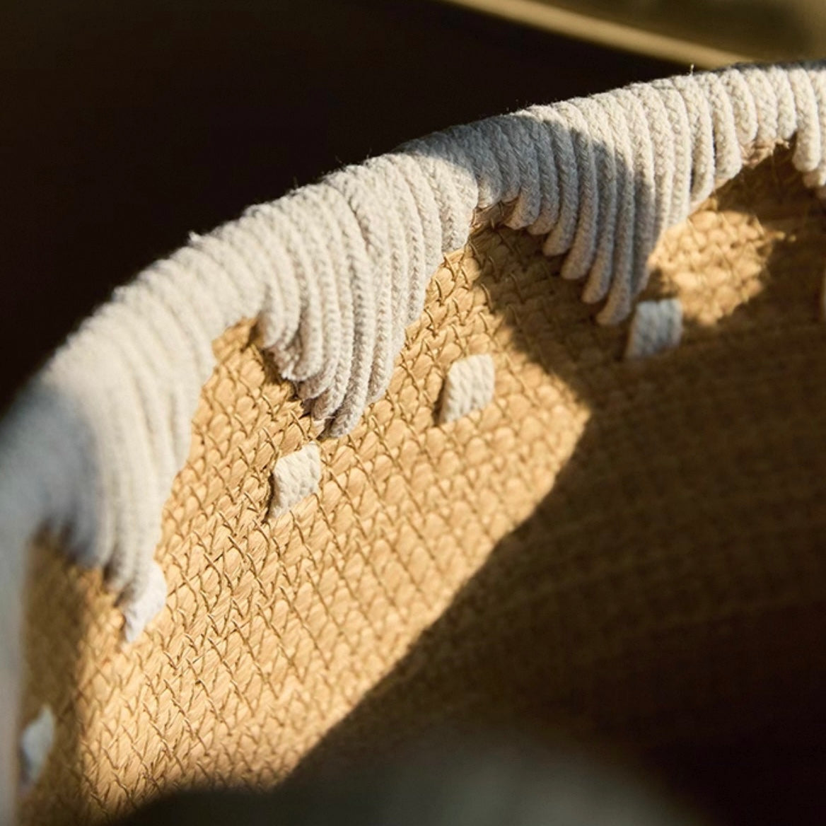 Handwoven rope basket