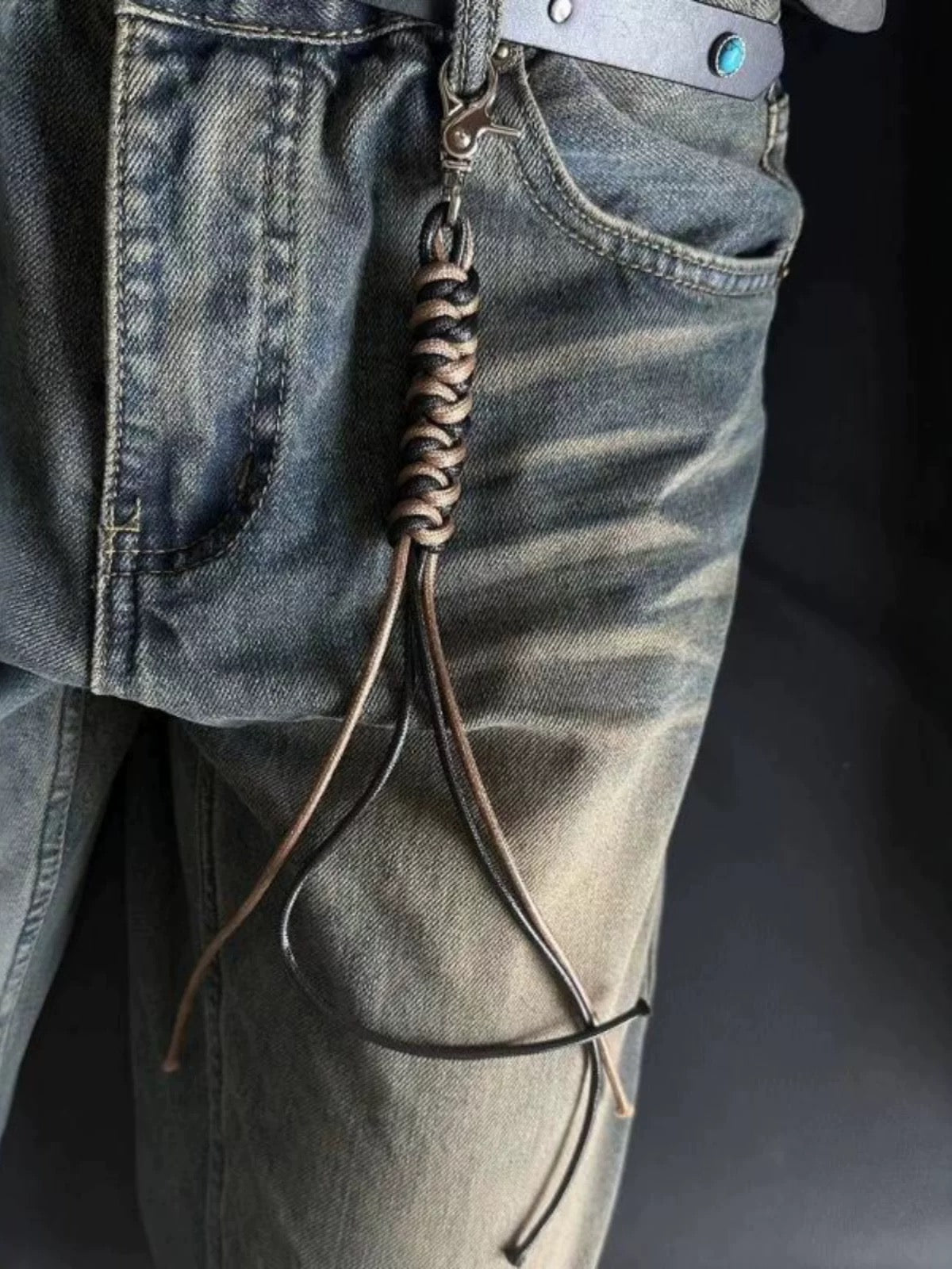 Handcrafted Woven Waxed Rope Pendant