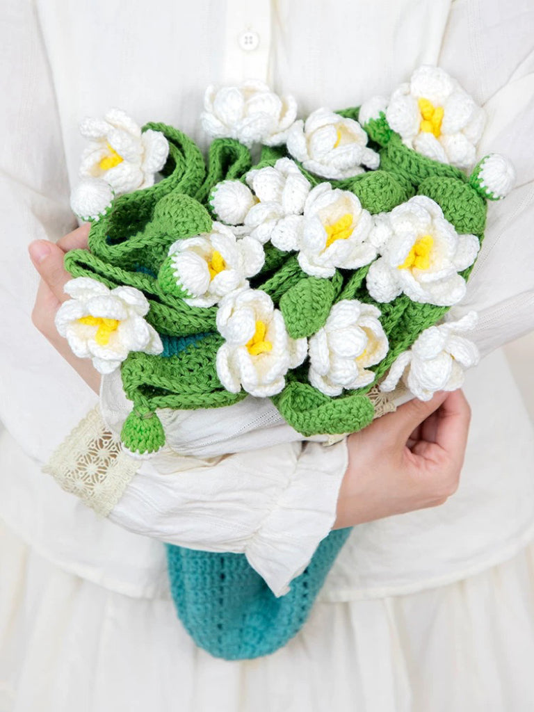 Handcrafted Crocheted Bouquet Blanket Material Kit – Jasmine