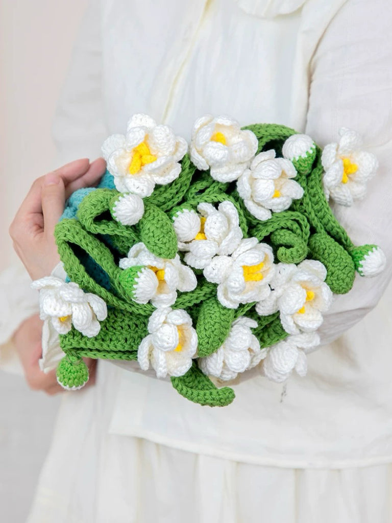 Handcrafted Crocheted Bouquet Blanket Material Kit – Jasmine