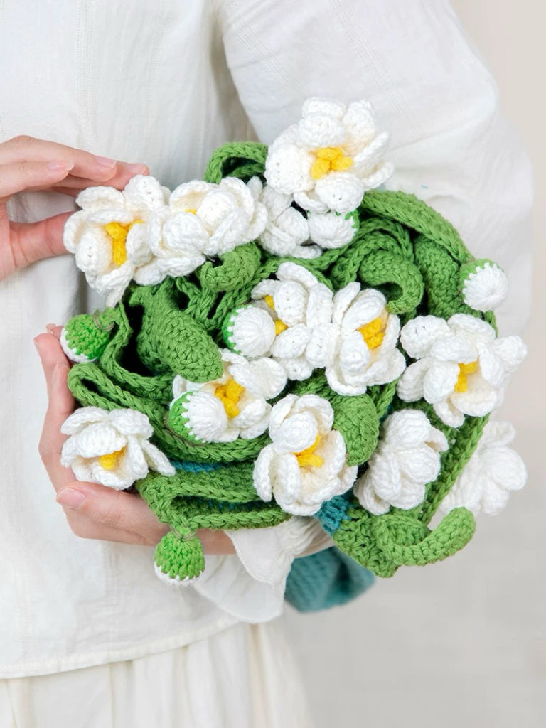 Handcrafted Crocheted Bouquet Blanket Material Kit – Jasmine