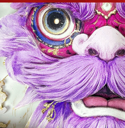 Floral Lion Awakening: Intangible Cultural Heritage Paper-Cut Ornament