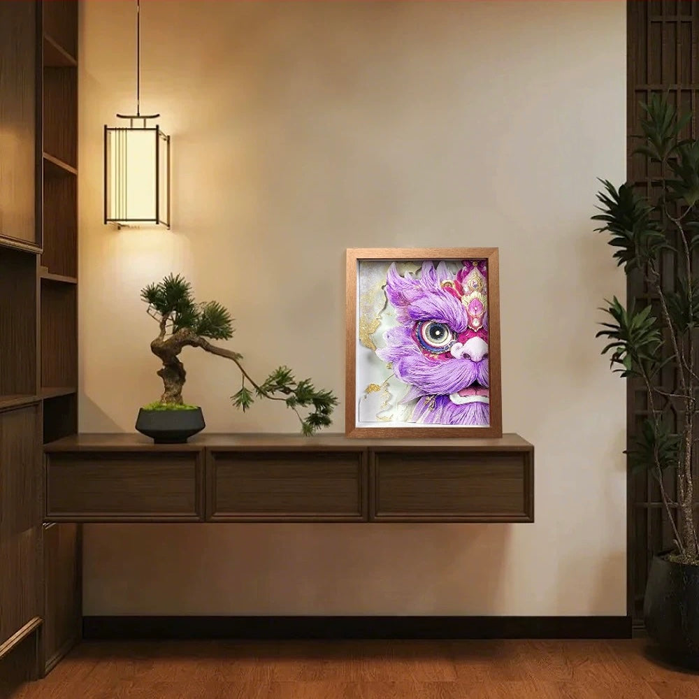 Floral Lion Awakening: Intangible Cultural Heritage Paper-Cut Ornament