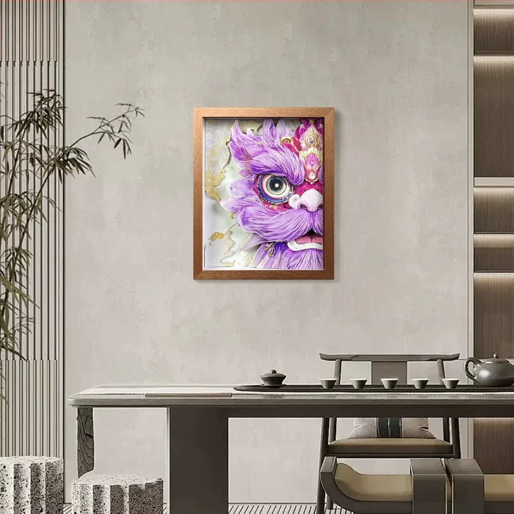 Floral Lion Awakening: Intangible Cultural Heritage Paper-Cut Ornament