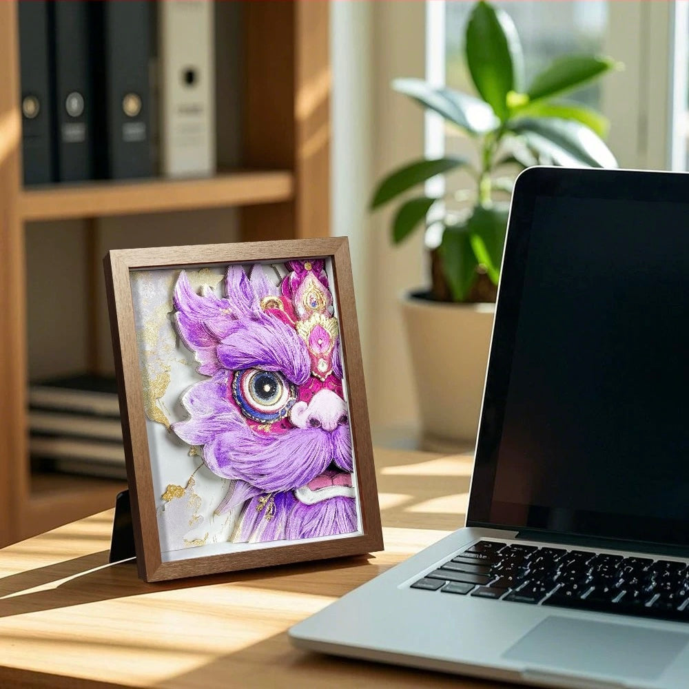 Floral Lion Awakening: Intangible Cultural Heritage Paper-Cut Ornament