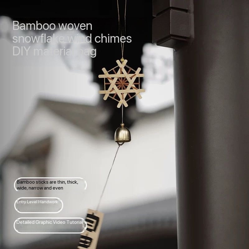 Snowflake Wind Chime Handmade Bamboo Weaving Material Kit