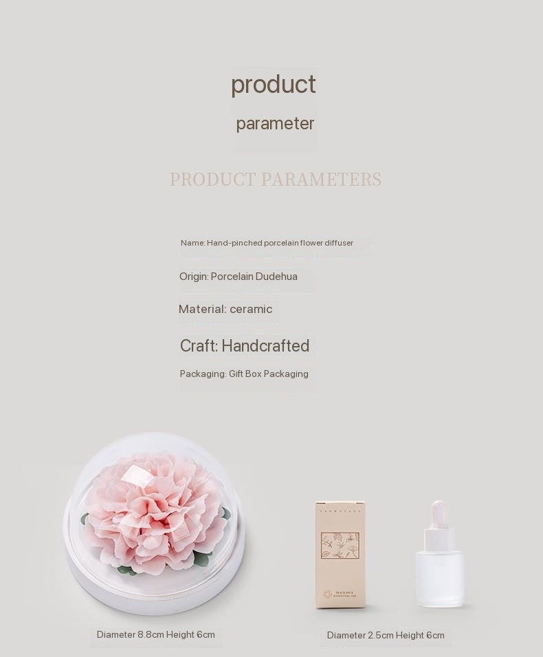 Hand-molded Ceramic Peony Aroma Diffuser