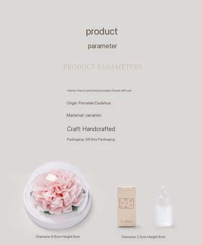 Hand-molded Ceramic Peony Aroma Diffuser
