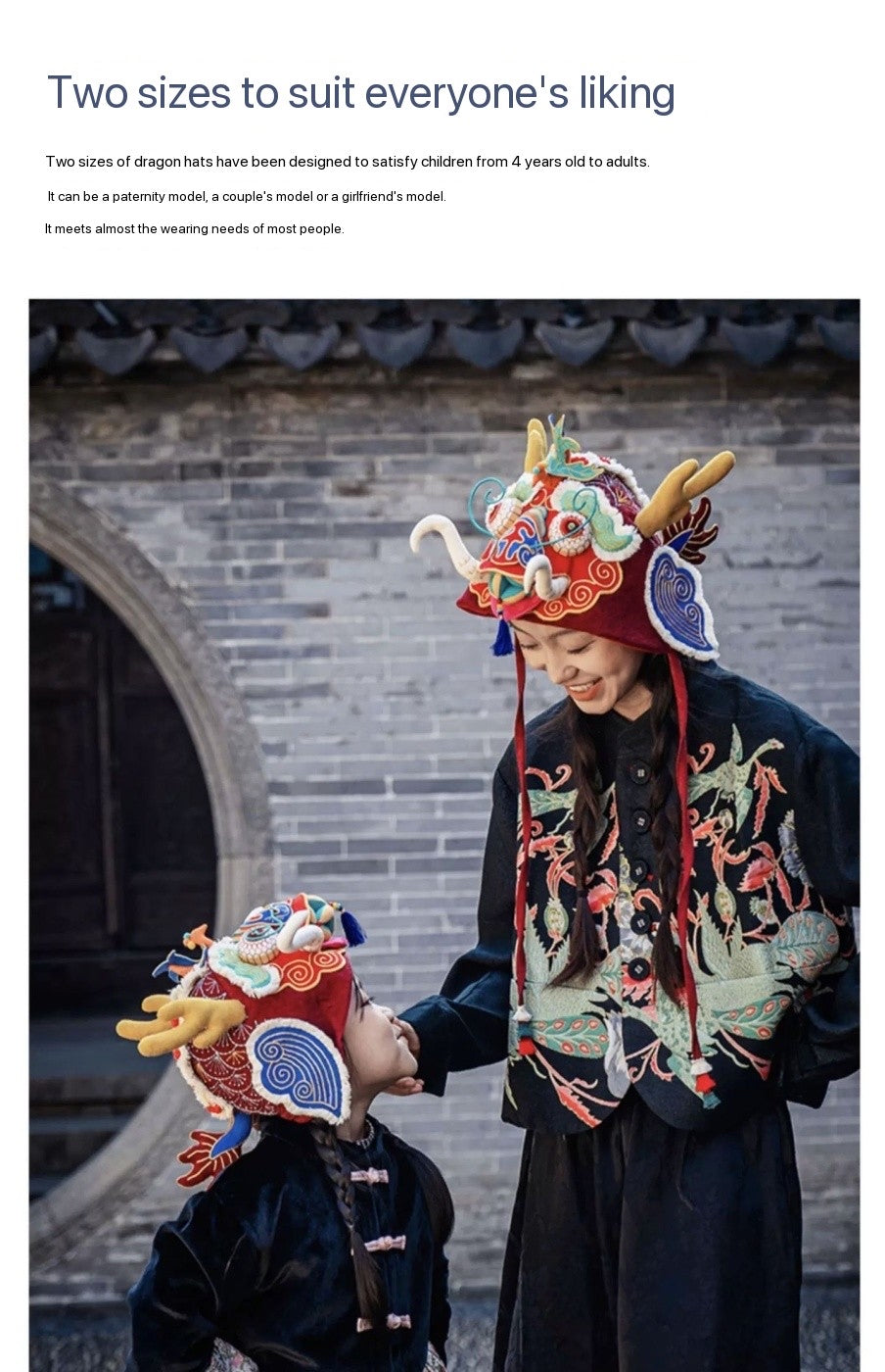 High-End Handcrafted Embroidered Dragon Head Hat-Same design as the British Museum's