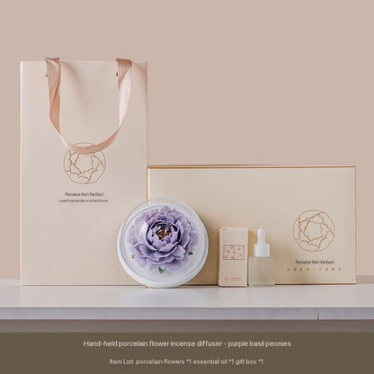 Chinese Intangible Cultural Heritage Porcelain Floral Aroma Diffuser Handmade