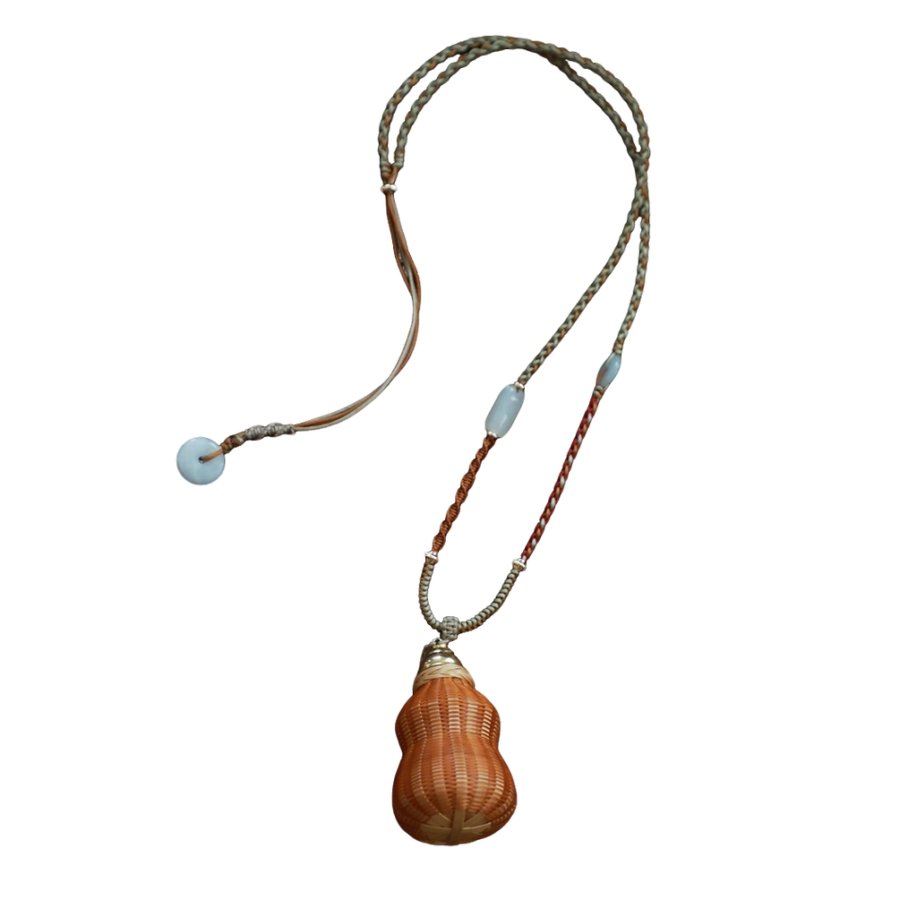 Handmade Bamboo Woven "Peace, Fortune & Prosperity Pendant