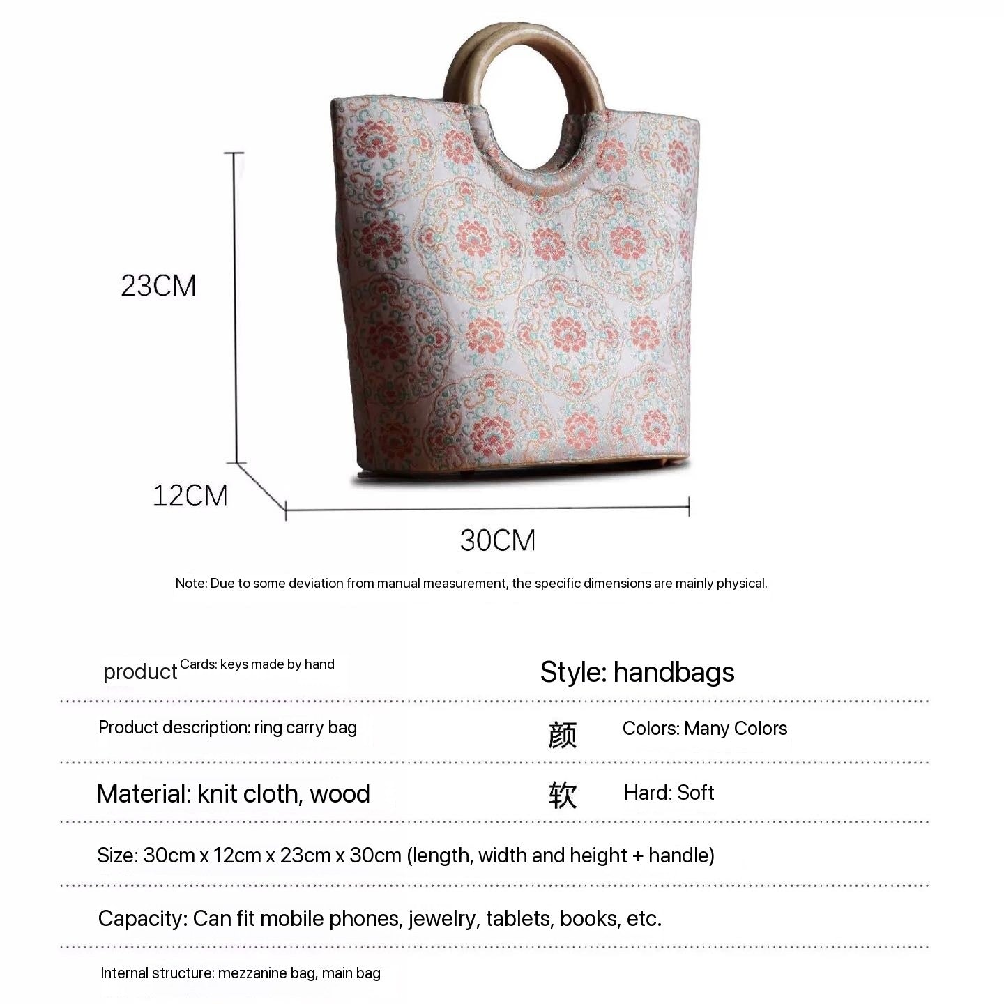 Handmade DIY Sewn Song Brocade Bag Materials
