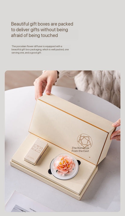 Handcrafted Ceramic Peony Aroma Diffuser Ornament