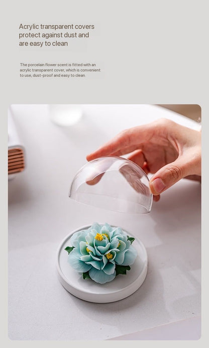 Handmade Ceramic Hibiscus Aroma Diffuser Ornament