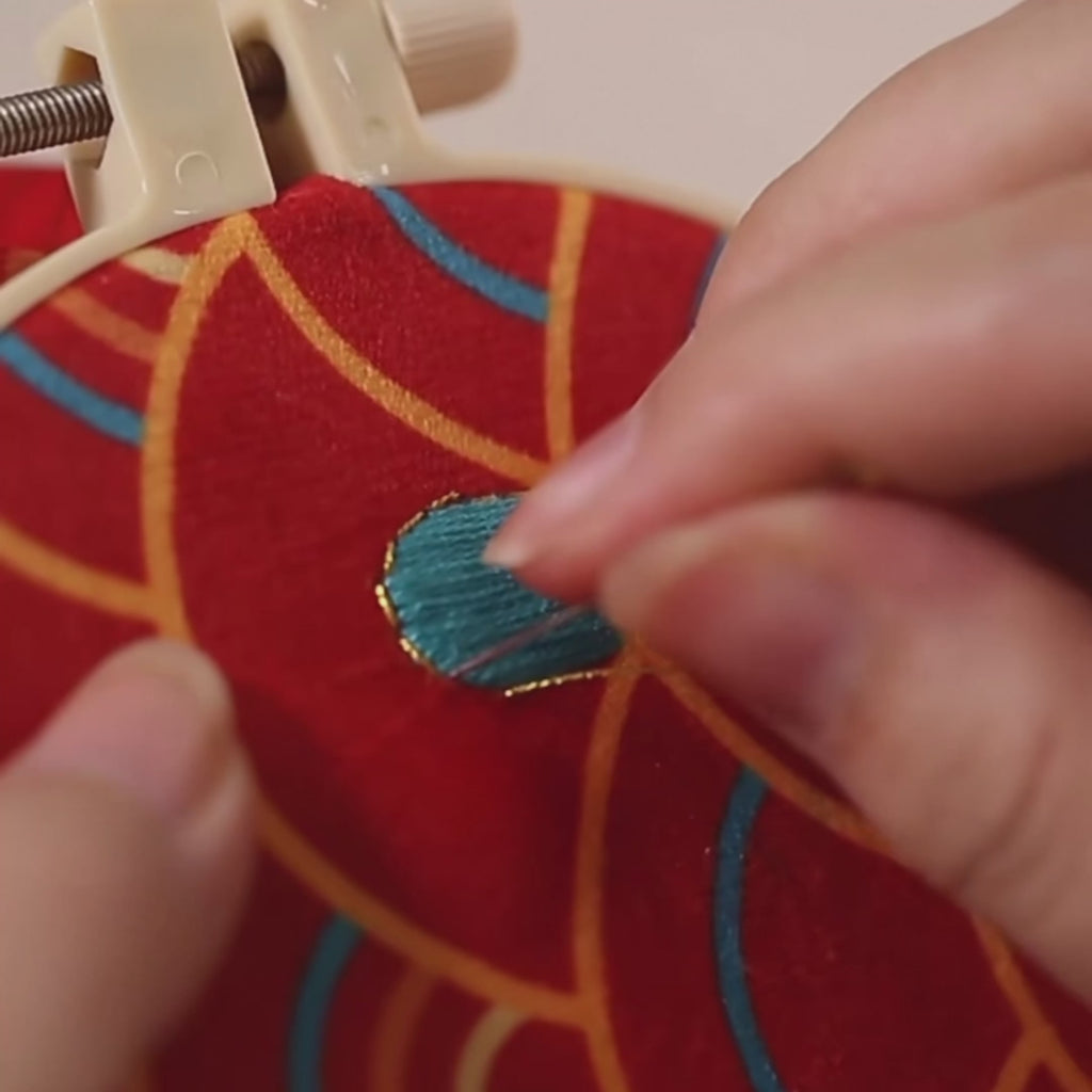 Hand Embroidery Material Kit – Chinese Koi Crossbody Bag